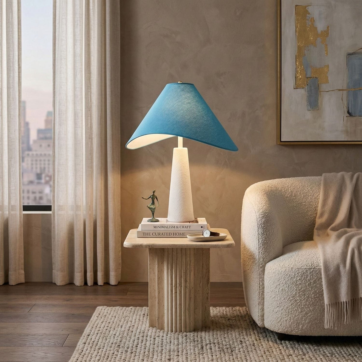 Modern European furniture - Cotton Shade Accent Table Lamp - www.oroa.com