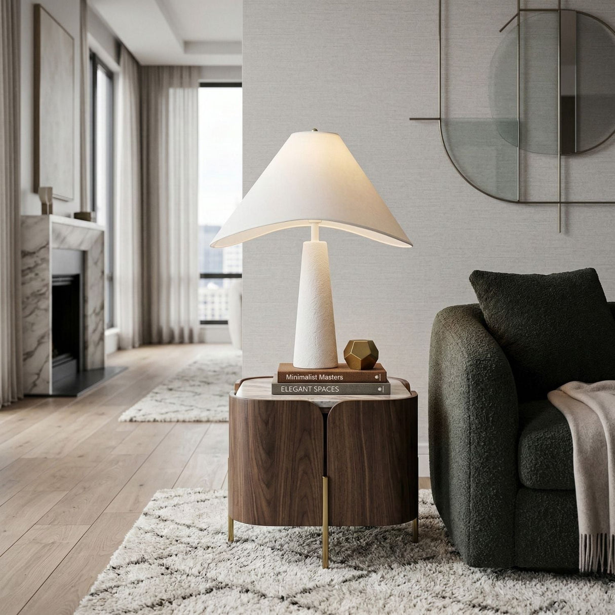 Modern European furniture - Cotton Shade Accent Table Lamp - www.oroa.com