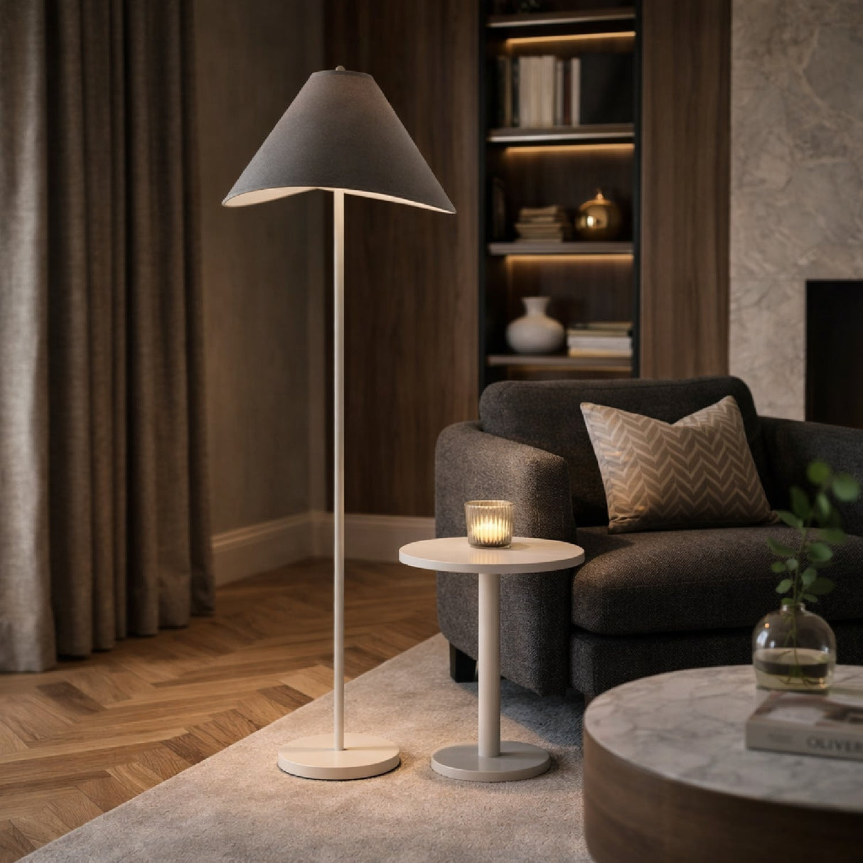 Modern European furniture - Cotton Shade Accent Floor Lamp - www.oroa.com