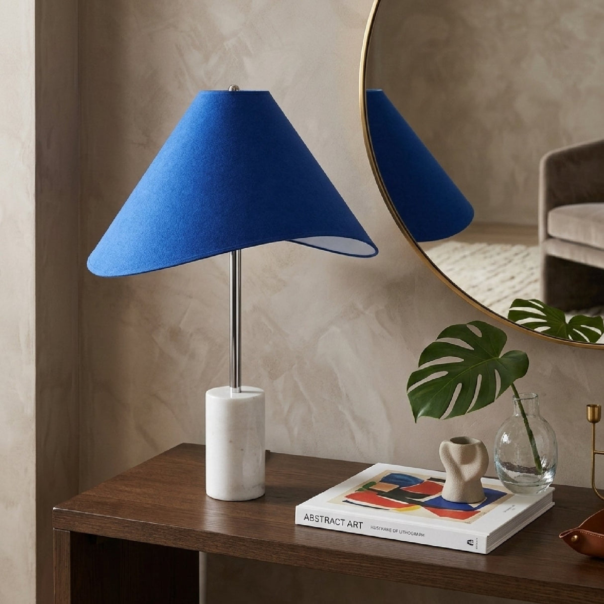 Modern European furniture - Marble Base Cotton Table Lamp - www.oroa.com