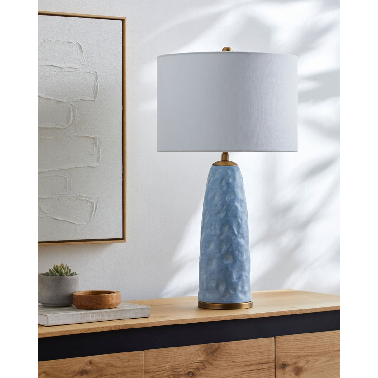 Modern European furniture - Blue Base Accent Table Lamp - www.oroa.com