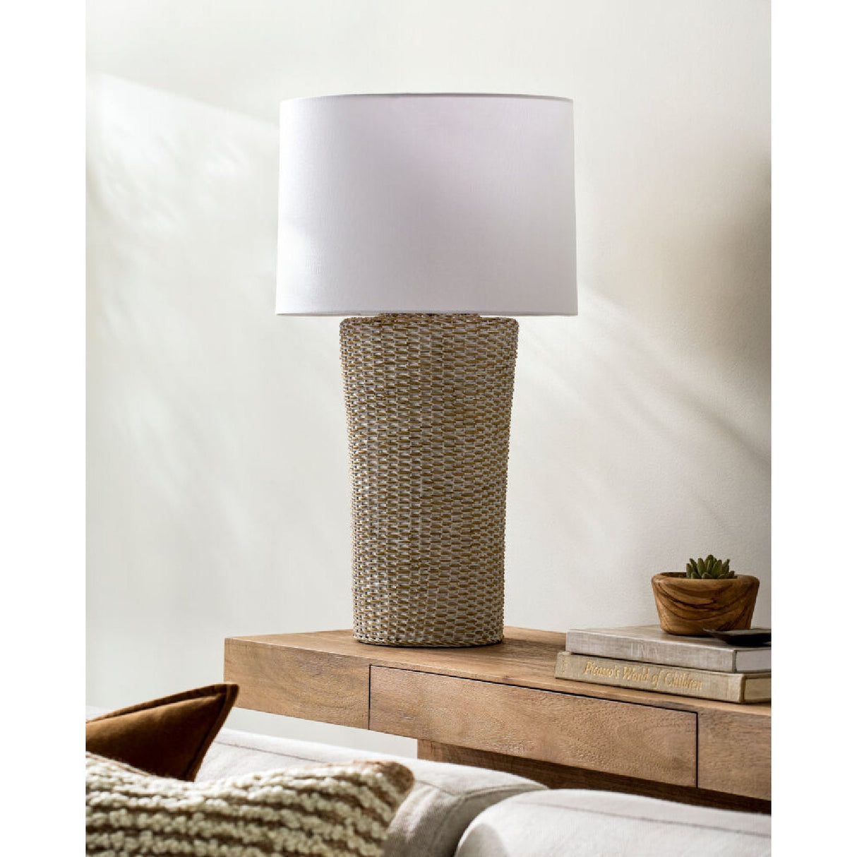 Modern European furniture - Rattan Woven Accent Table Lamp - www.oroa.com