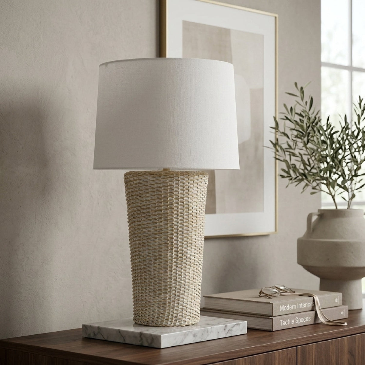 Modern European furniture - Rattan Woven Accent Table Lamp - www.oroa.com
