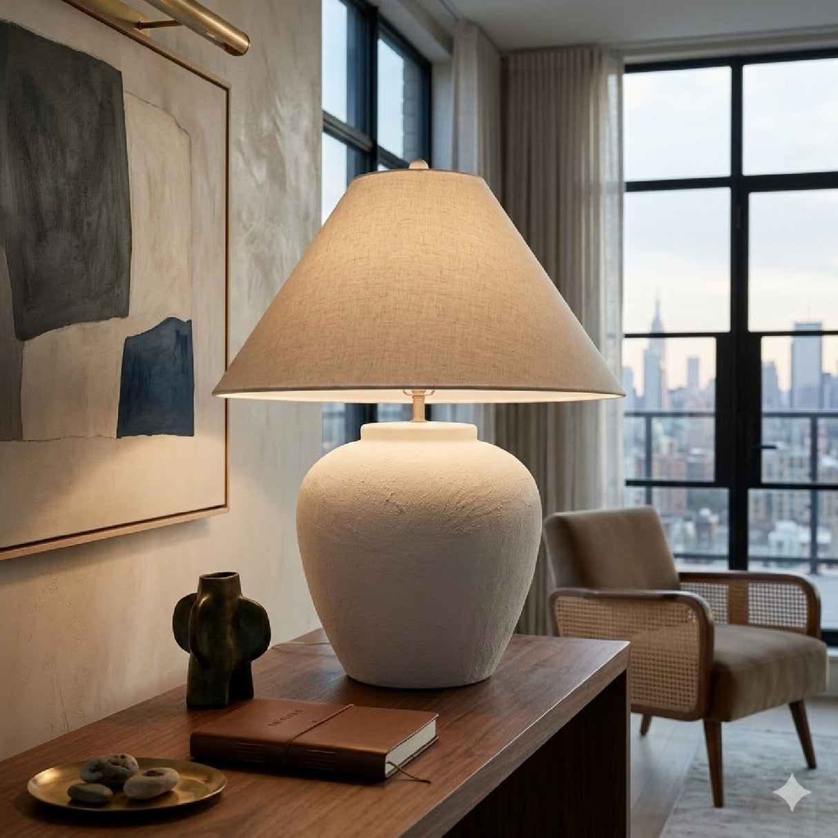 Cream Ceramic Accent Table Lamp | Oroa.com