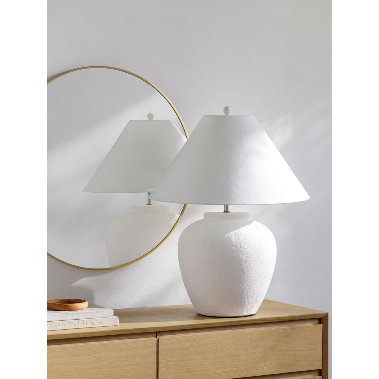 Modern European furniture - Cream Ceramic Accent Table Lamp - www.oroa.com