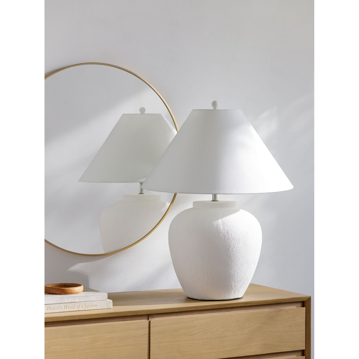 Modern European furniture - Cream Ceramic Accent Table Lamp - www.oroa.com