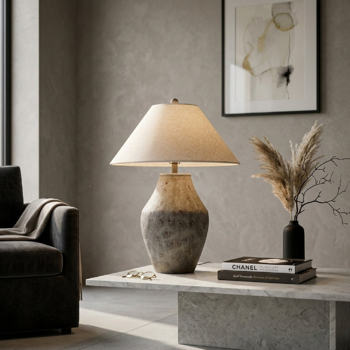 Modern European furniture - Textured Ceramic Accent Table Lamp - www.oroa.com