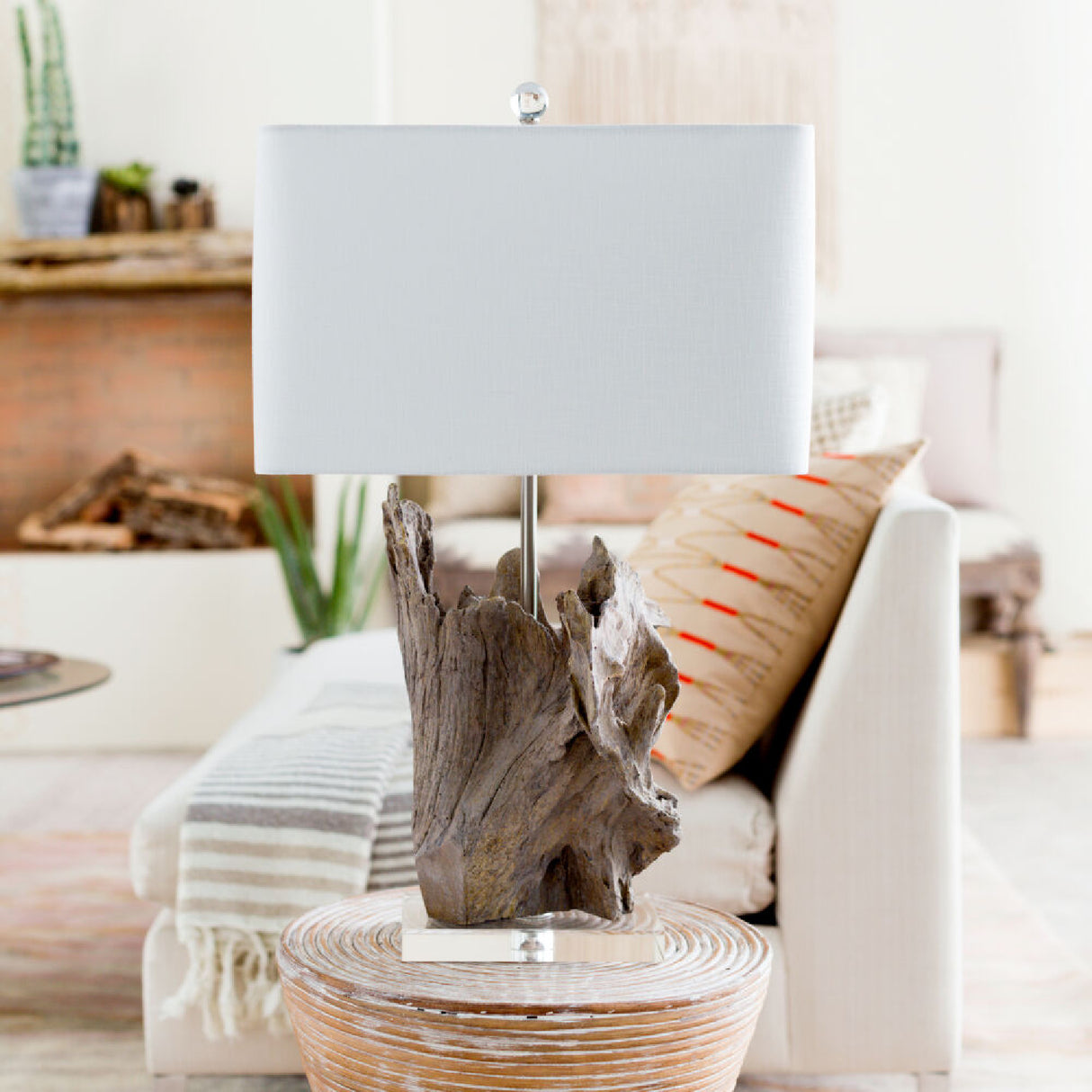 Organic Wooden-Look Table Lamp | Oroa.com
