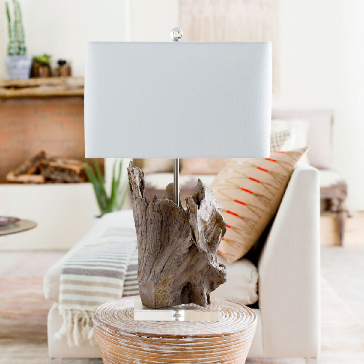 Modern European furniture - Organic Wooden-Look Table Lamp - www.oroa.com