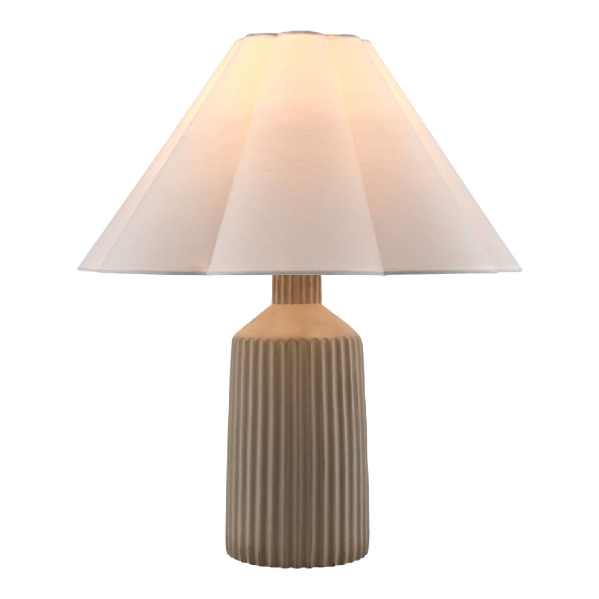 Modern European furniture - Gray Fluted Concrete Table Lamp - www.oroa.com