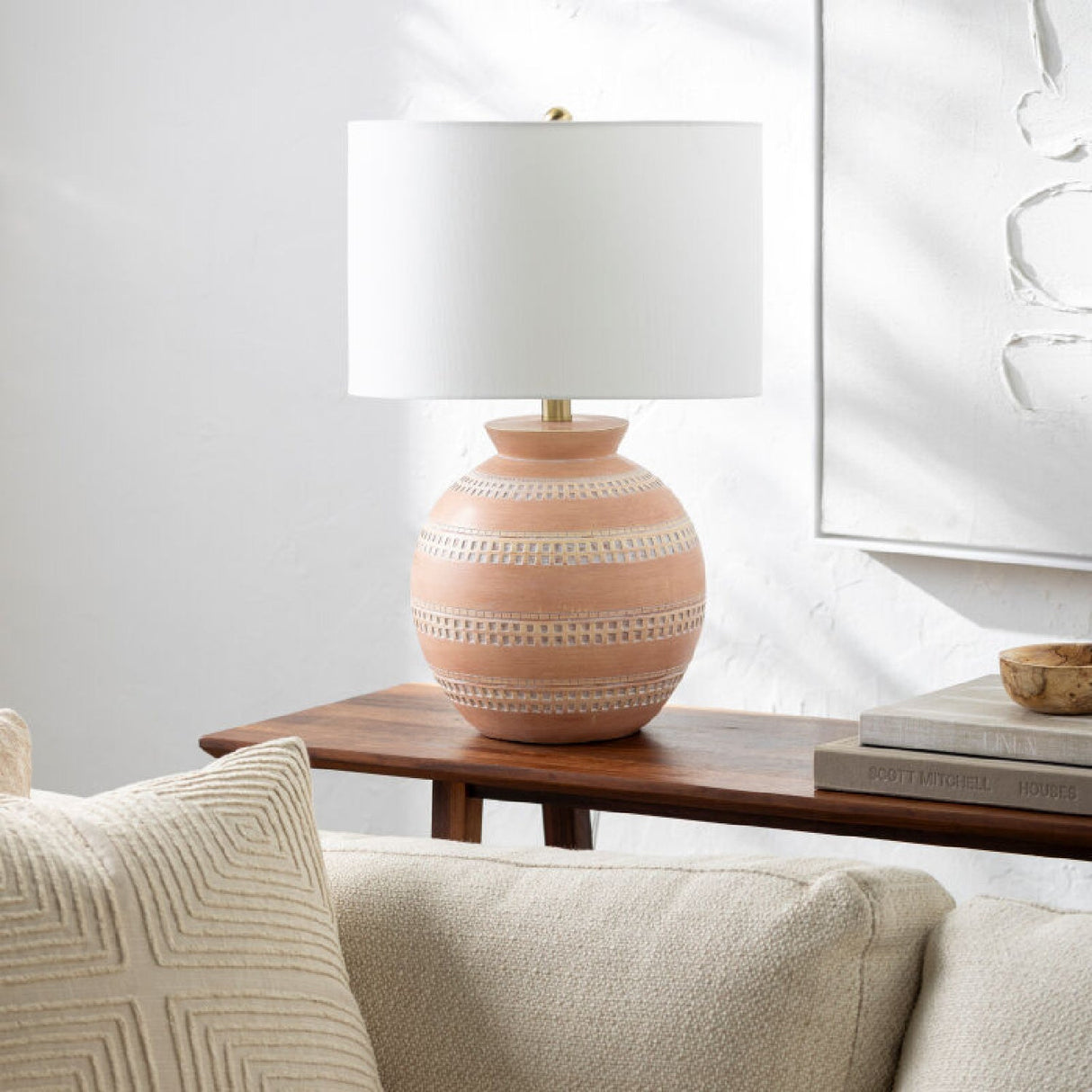 Modern European furniture - Painted Round Base Table Lamp - www.oroa.com