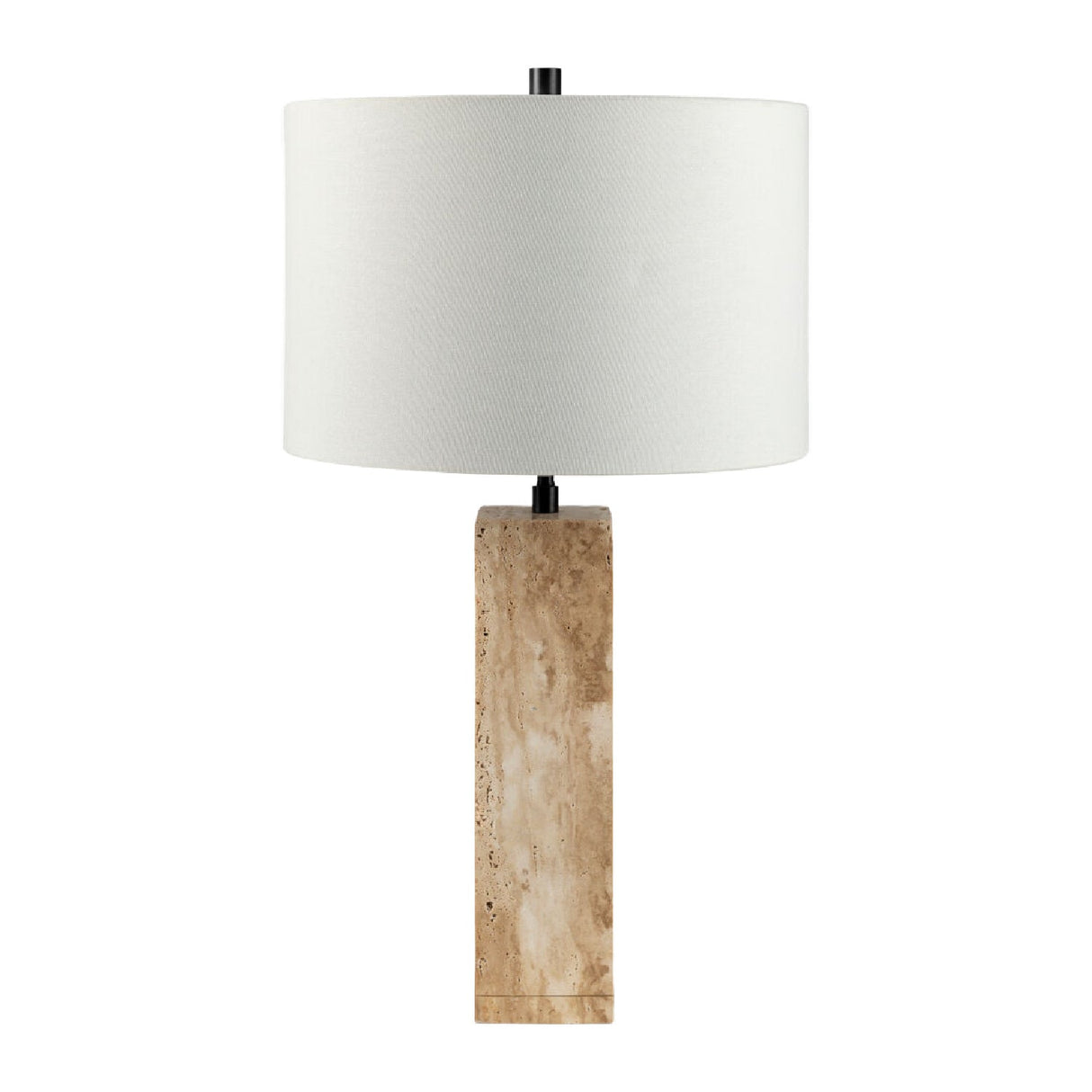 Modern European furniture - Travertine Cream Linen Table Lamp - www.oroa.com