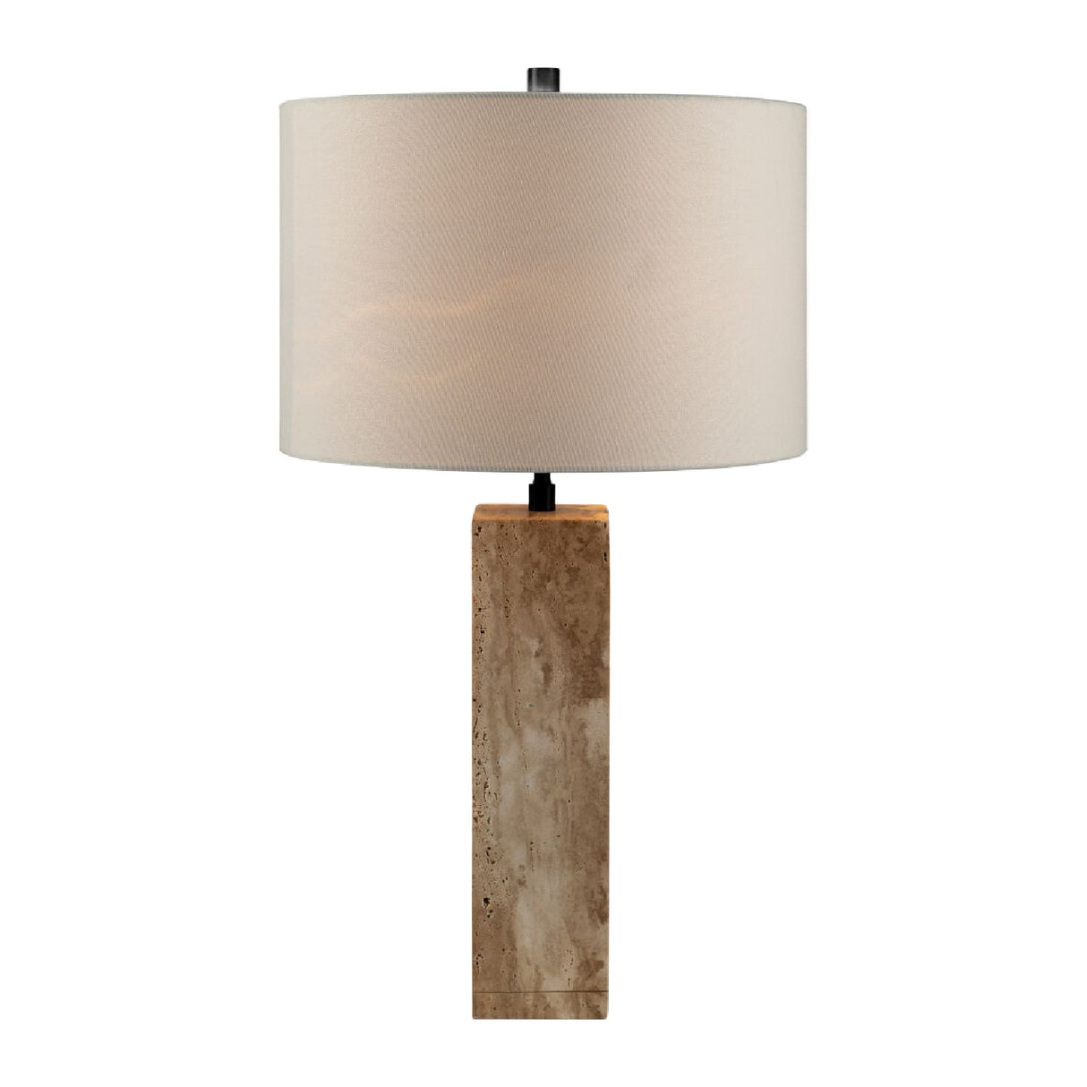 Modern European furniture - Travertine Cream Linen Table Lamp - www.oroa.com