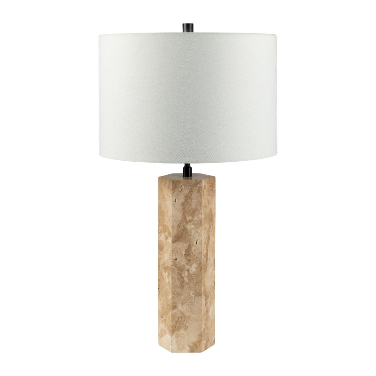 Modern European furniture - Travertine Cream Linen Table Lamp - www.oroa.com