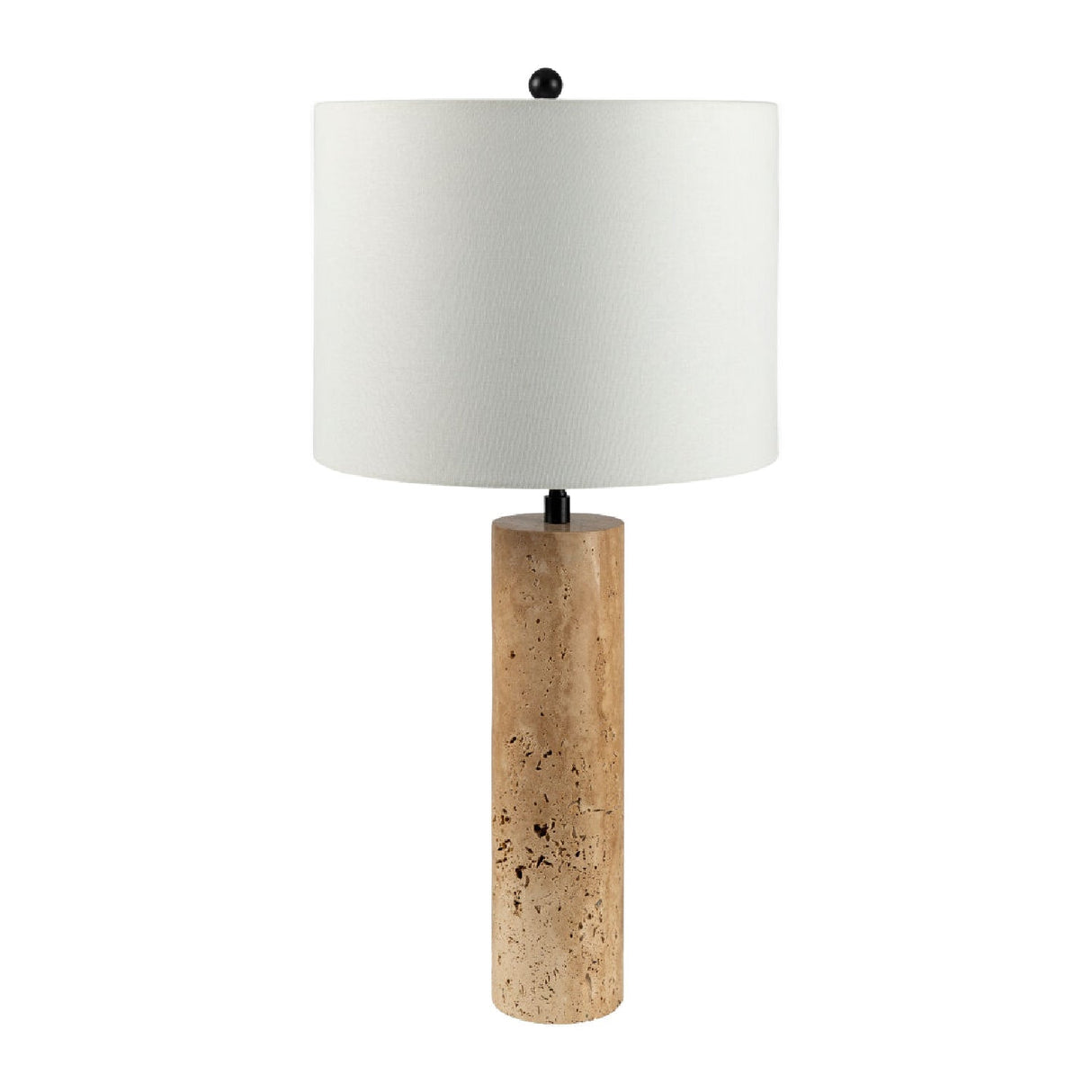 Modern European furniture - Travertine Cream Linen Table Lamp - www.oroa.com
