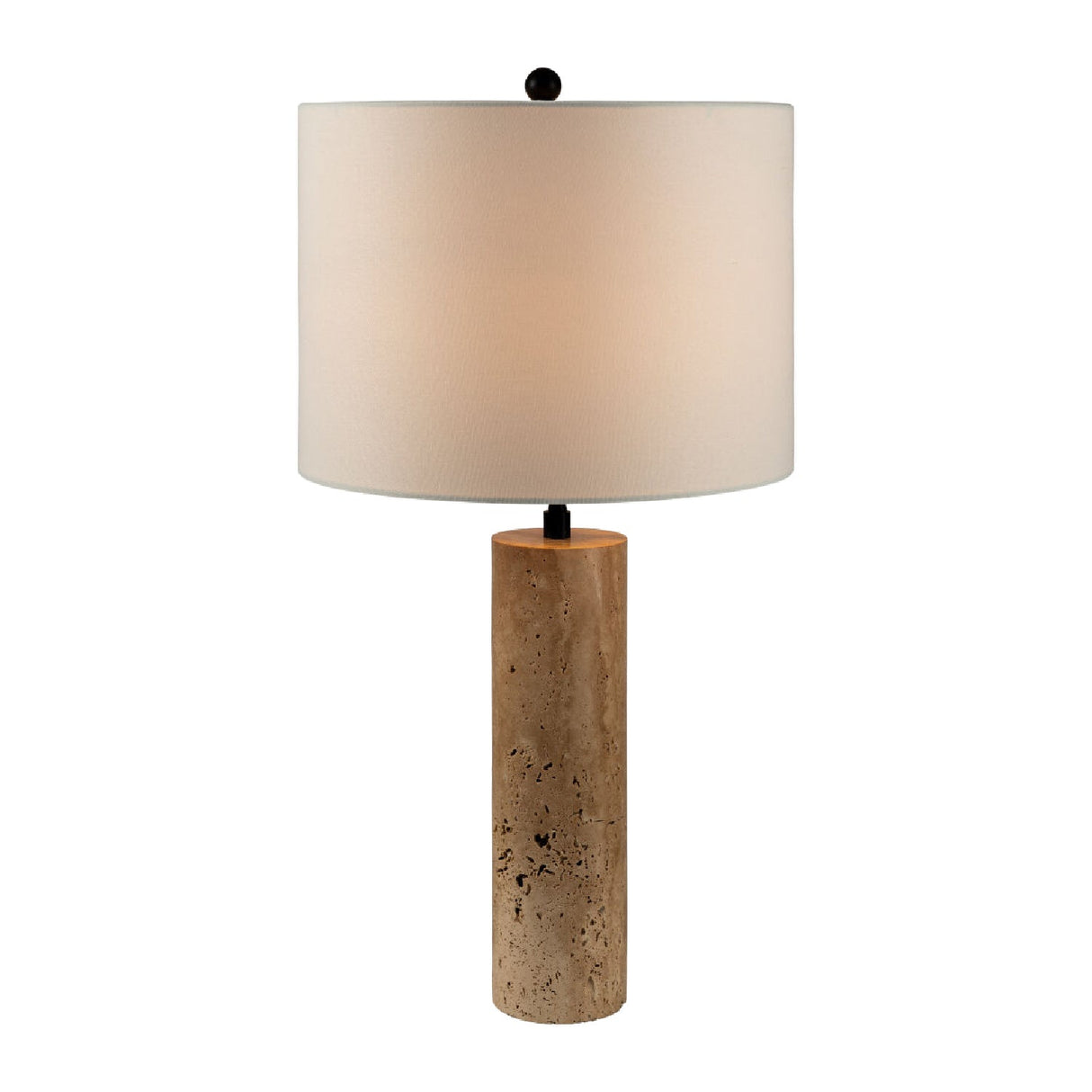 Modern European furniture - Travertine Cream Linen Table Lamp - www.oroa.com