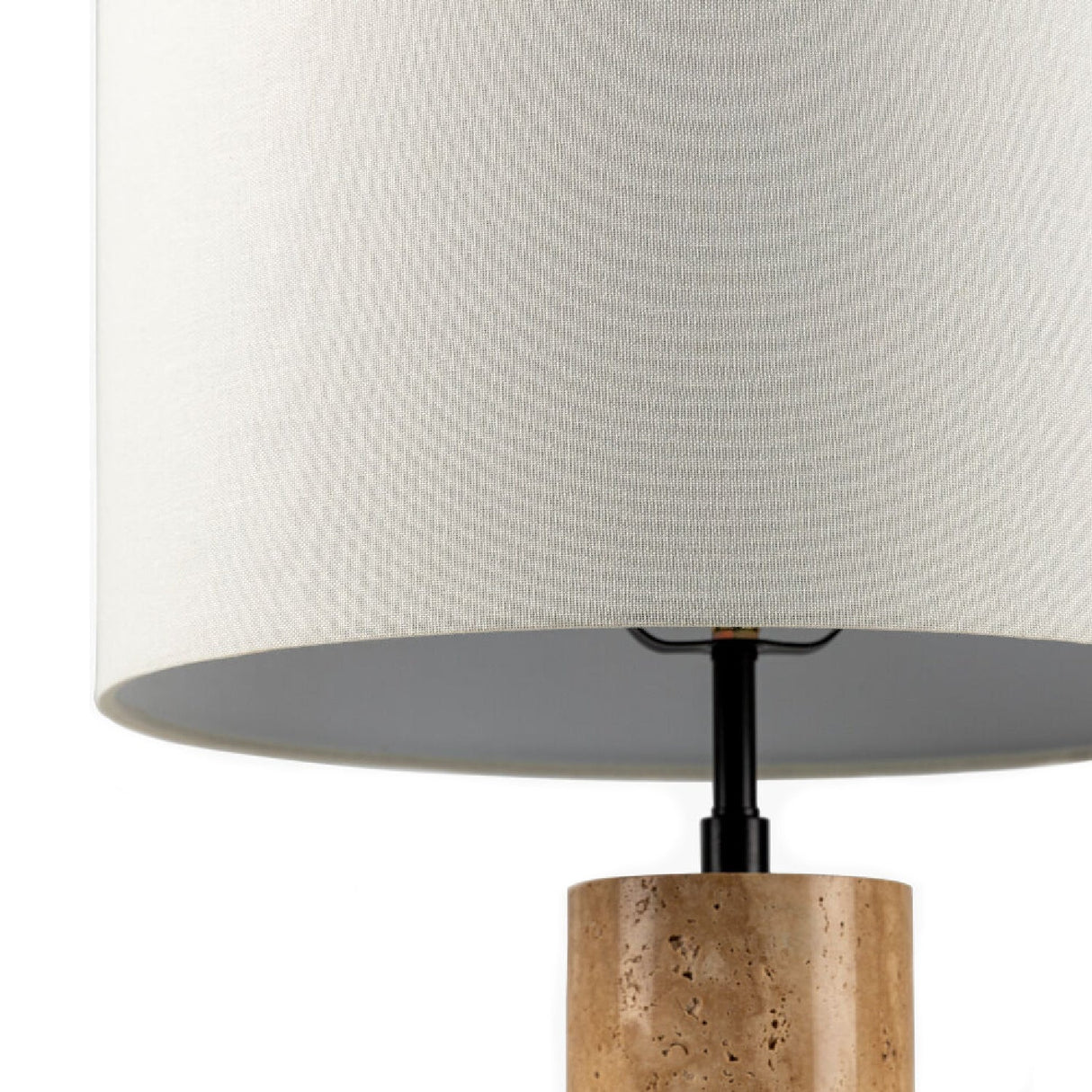 Modern European furniture - Travertine Cream Linen Table Lamp - www.oroa.com