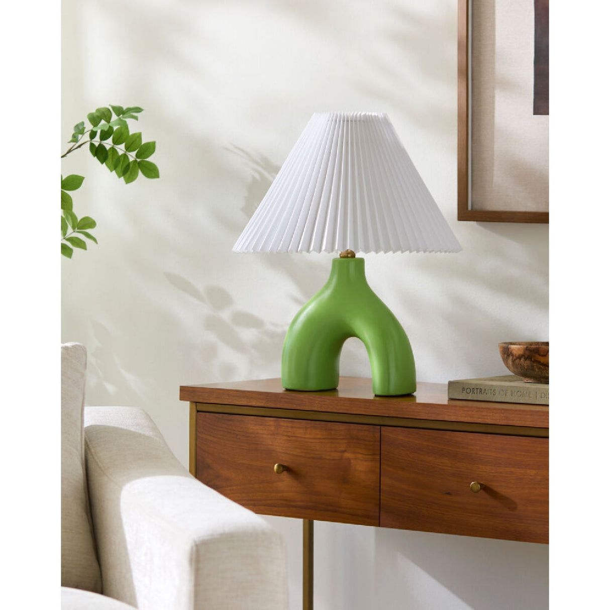 Modern European furniture - Ceramic White Linen Table Lamp - www.oroa.com