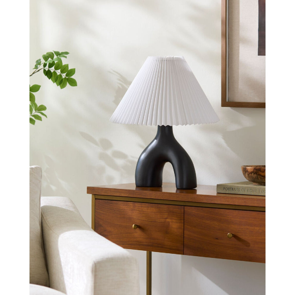 Modern European furniture - Ceramic White Linen Table Lamp - www.oroa.com