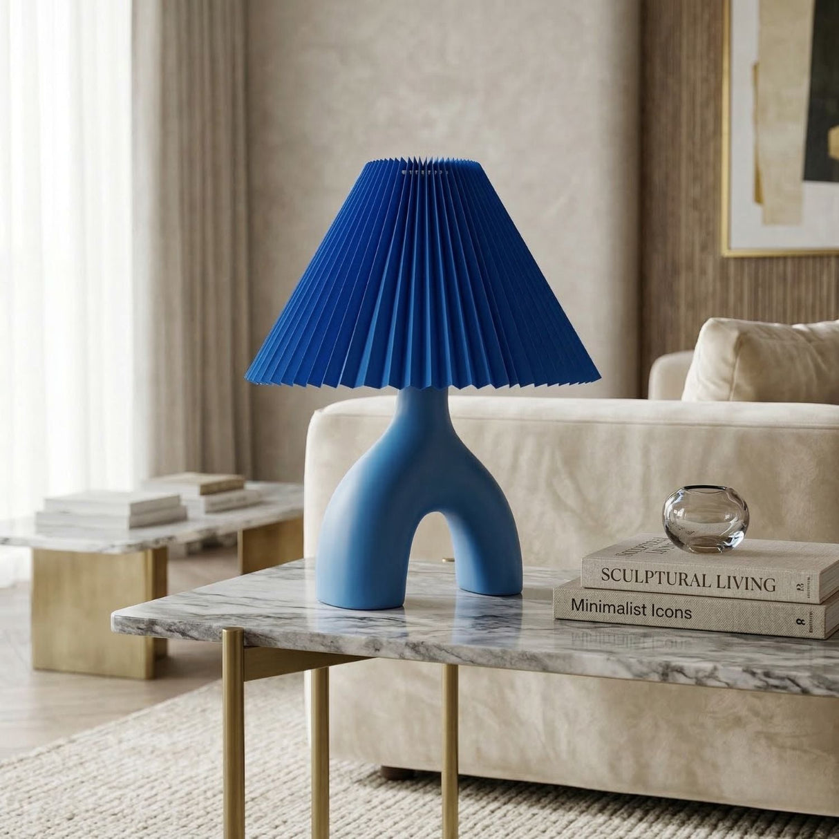 Modern European furniture - Ceramic Cream Linen Table Lamp - www.oroa.com