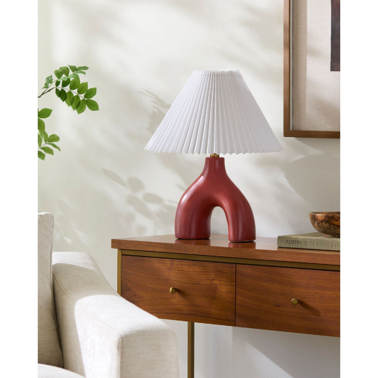 Modern European furniture - Ceramic White Linen Table Lamp - www.oroa.com