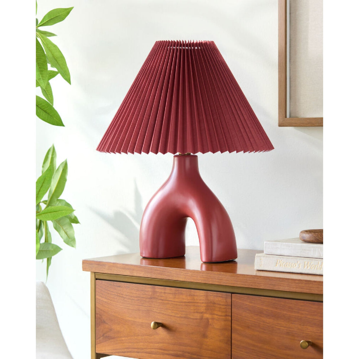 Modern European furniture - Ceramic Cream Linen Table Lamp - www.oroa.com