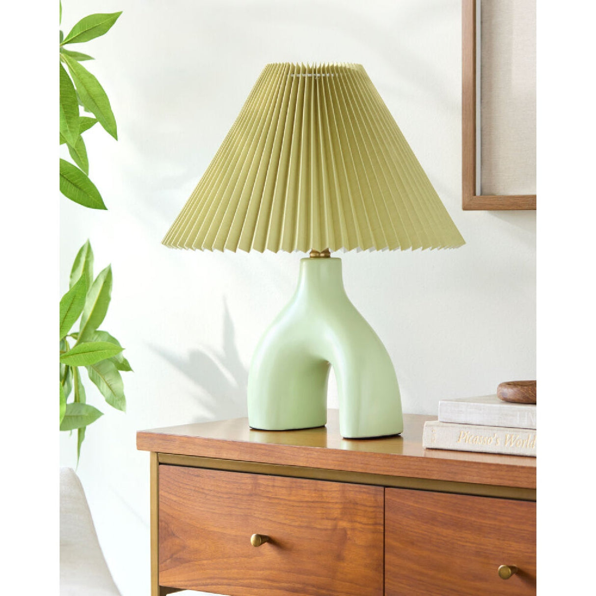 Modern European furniture - Ceramic Cream Linen Table Lamp - www.oroa.com