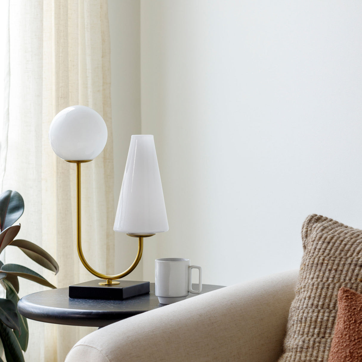White 2-Light Accent Table Lamp | Oroa.com