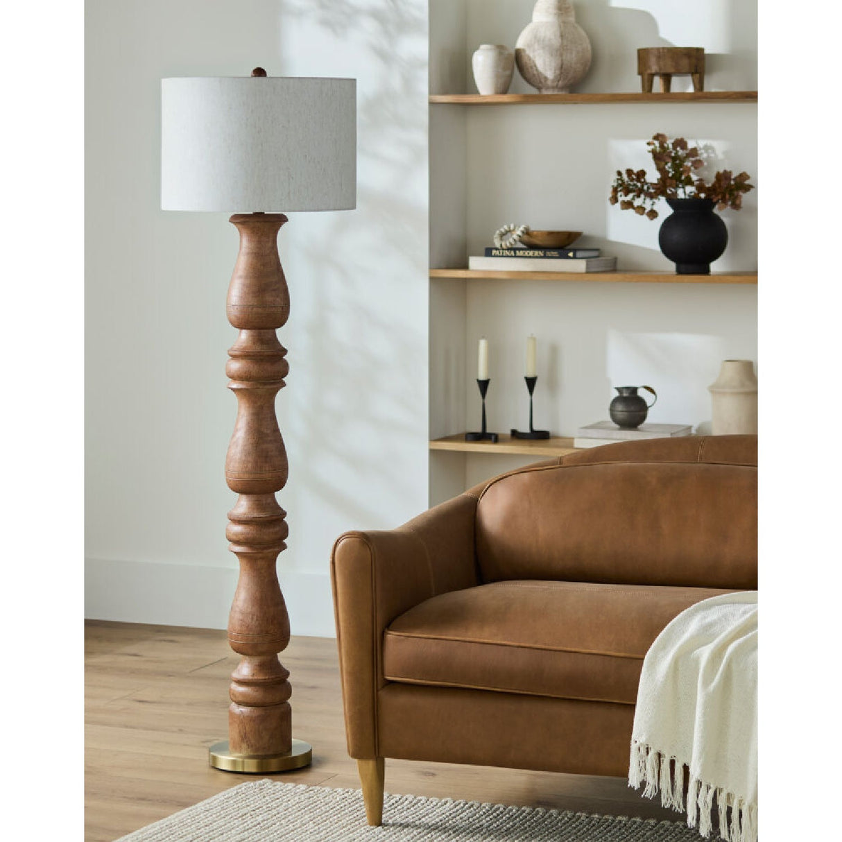 Modern European furniture - Beige Linen Accent Floor Lamp - www.oroa.com