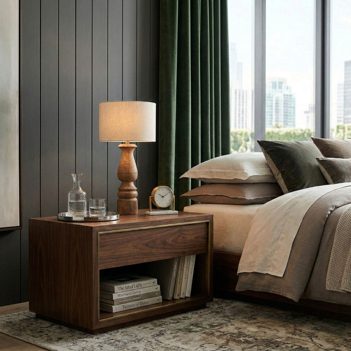 Modern European furniture - Beige Linen Accent Table Lamp - www.oroa.com