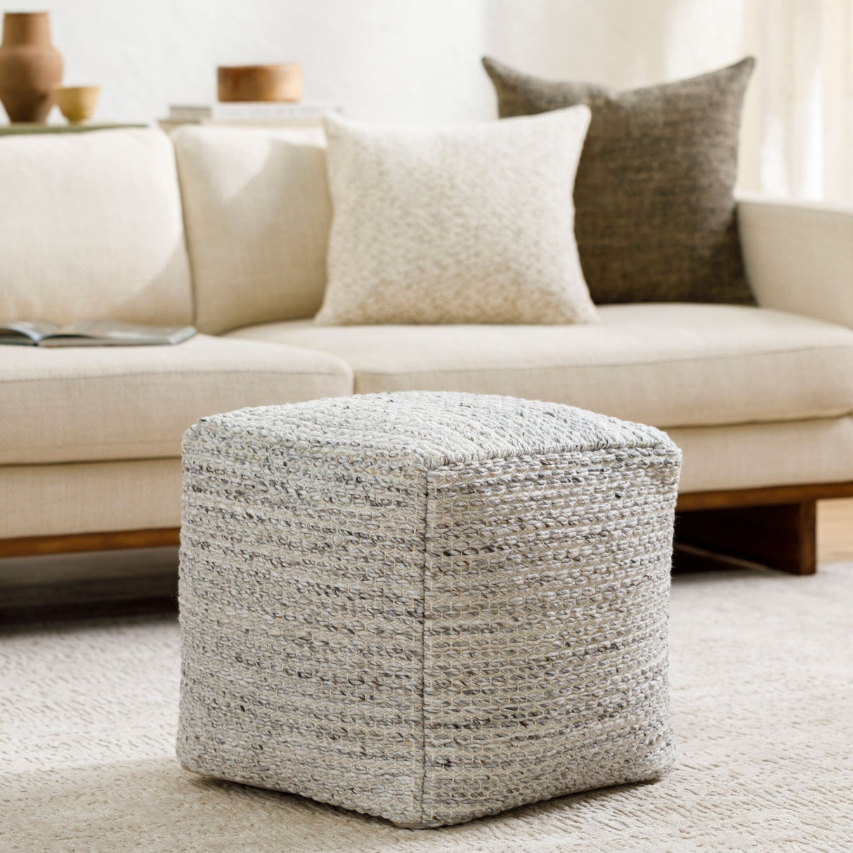 Modern European furniture - Woven Cube Outdoor Pouf - www.oroa.com