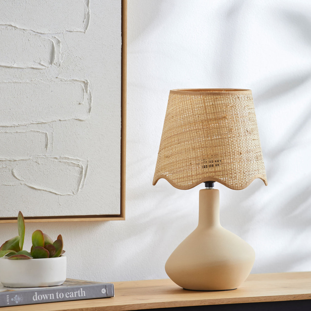 Modern European furniture - Wavy Rattan Accent Table Lamp - www.oroa.com