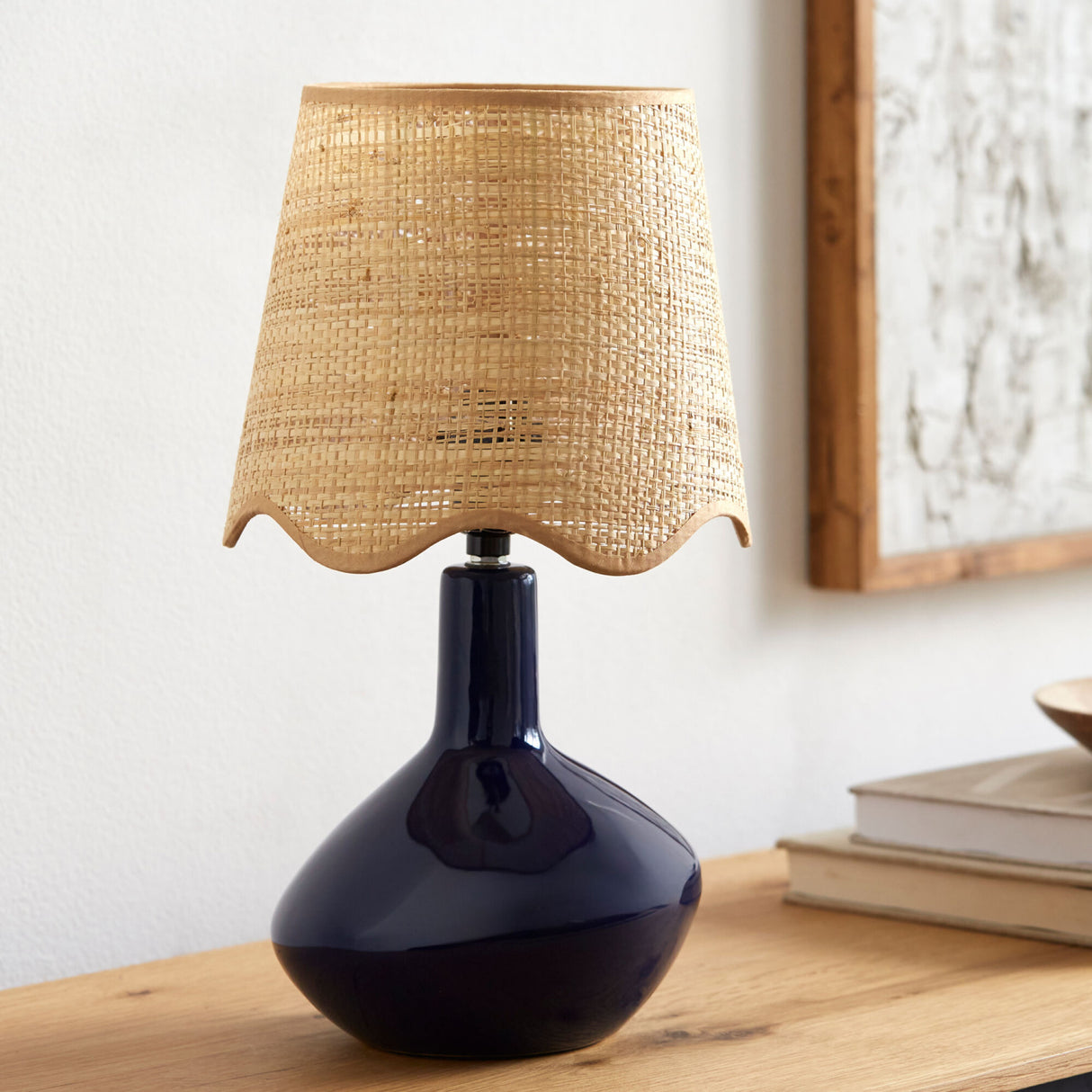 Modern European furniture - Wavy Rattan Accent Table Lamp - www.oroa.com