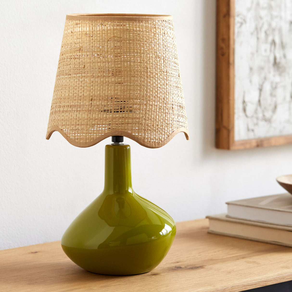 Modern European furniture - Wavy Rattan Accent Table Lamp - www.oroa.com