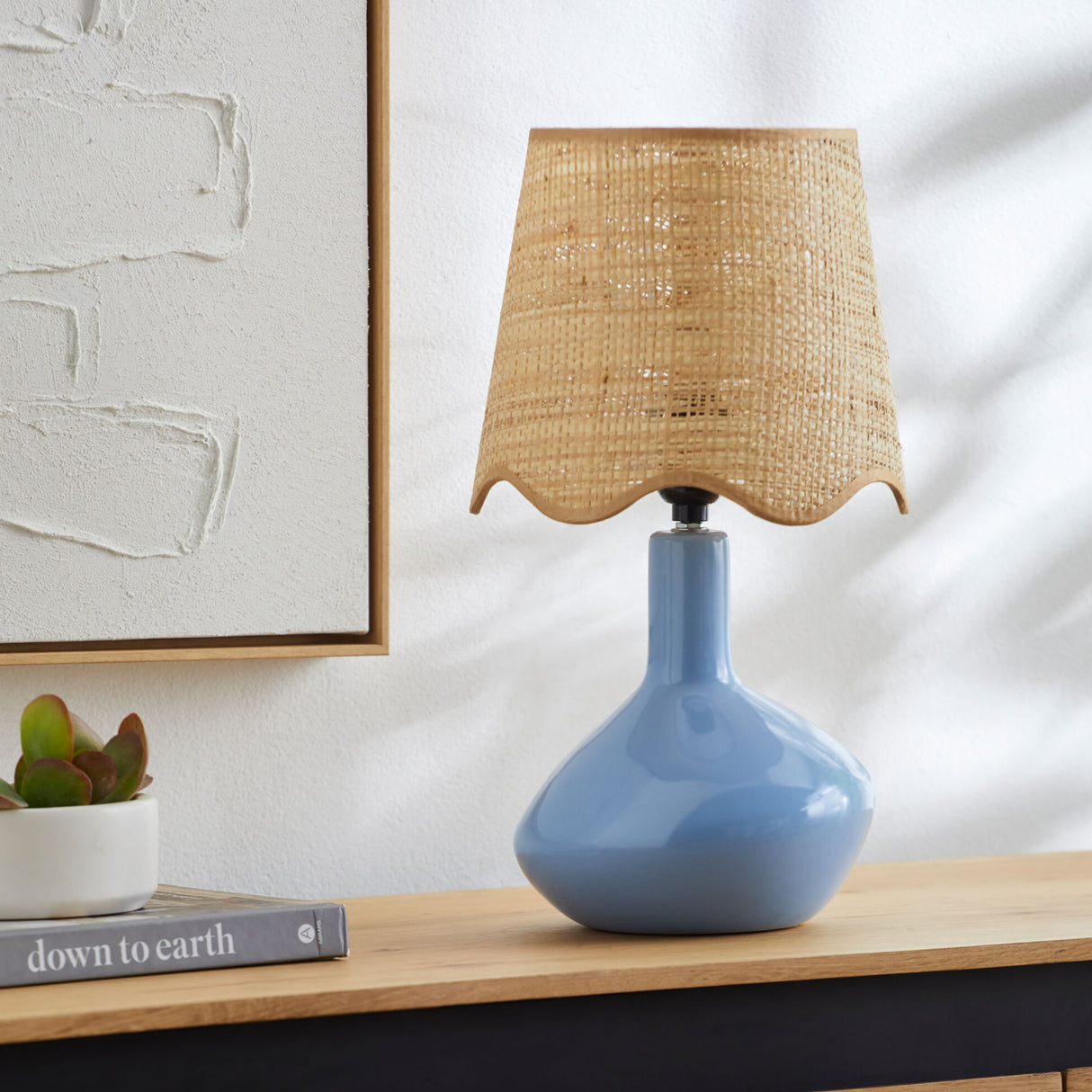 Modern European furniture - Wavy Rattan Accent Table Lamp - www.oroa.com
