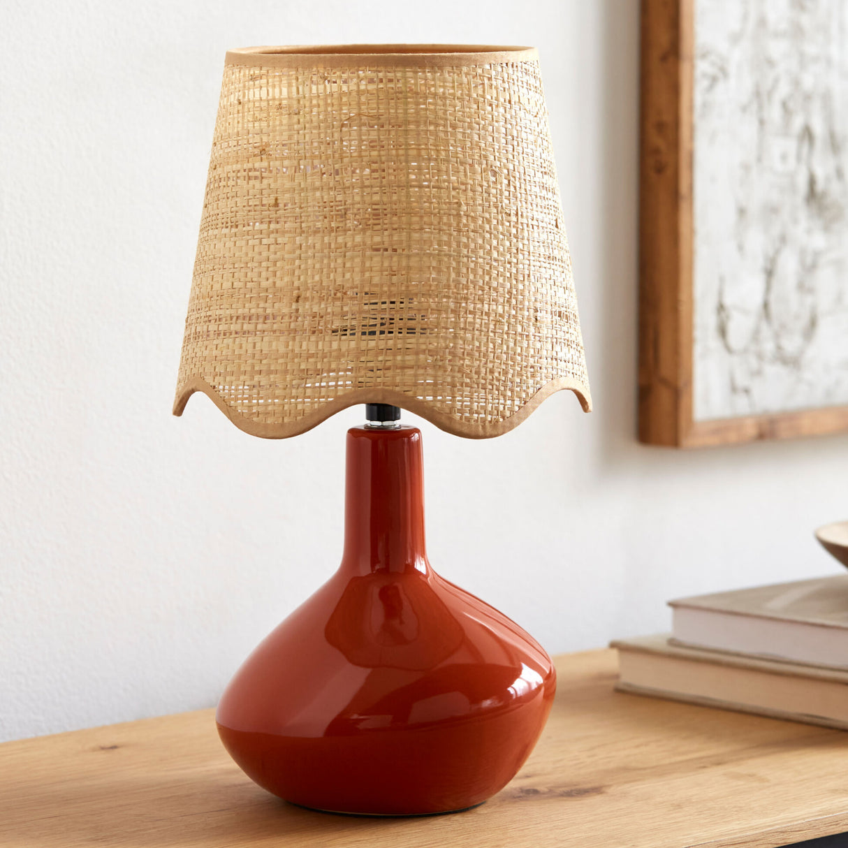 Modern European furniture - Wavy Rattan Accent Table Lamp - www.oroa.com
