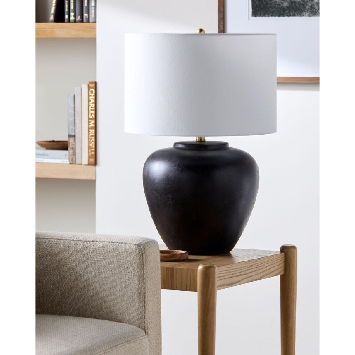 Modern European furniture - Ceramic Linen Table Lamp - www.oroa.com
