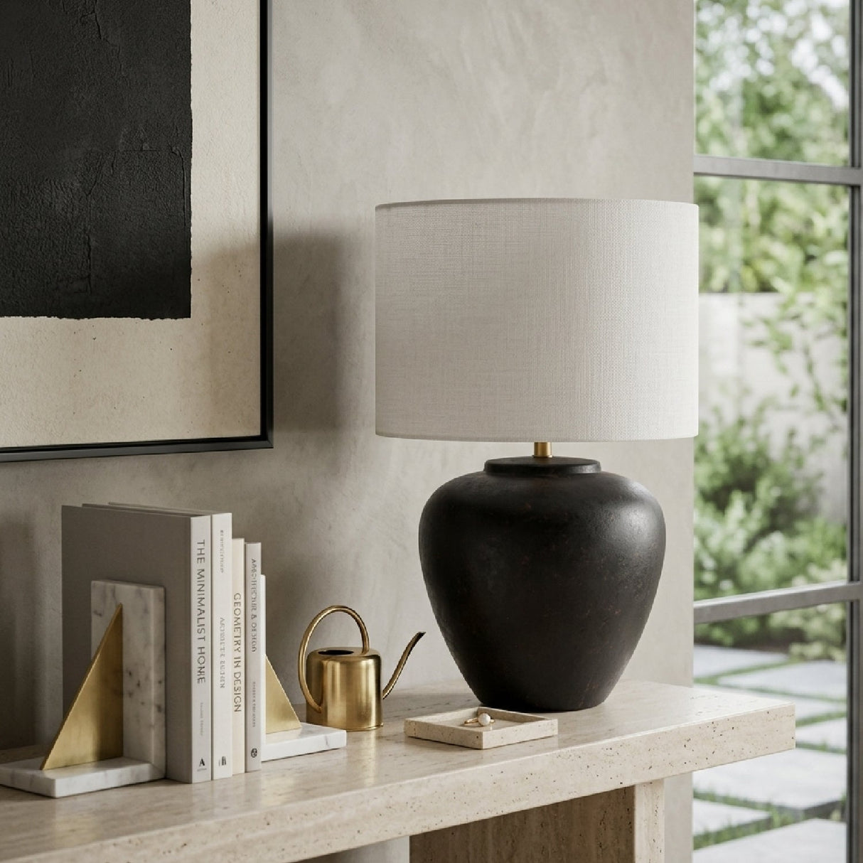 Modern European furniture - Ceramic Linen Table Lamp - www.oroa.com
