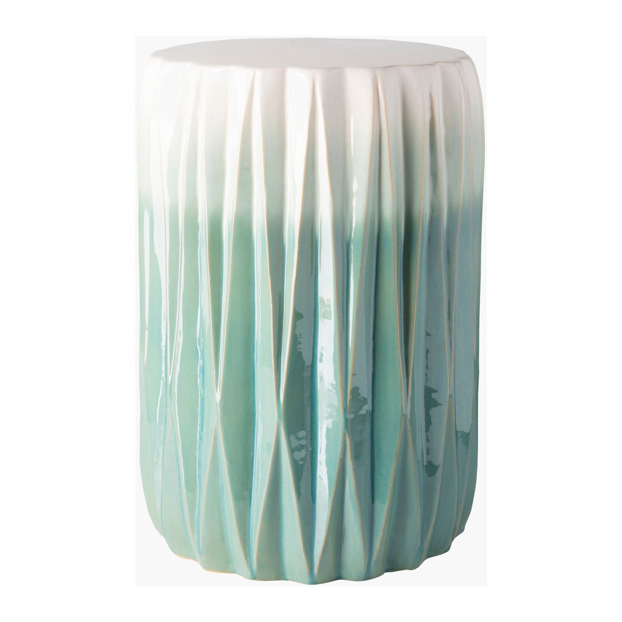 Modern European furniture - Ridged Ceramic Garden Stool - www.oroa.com