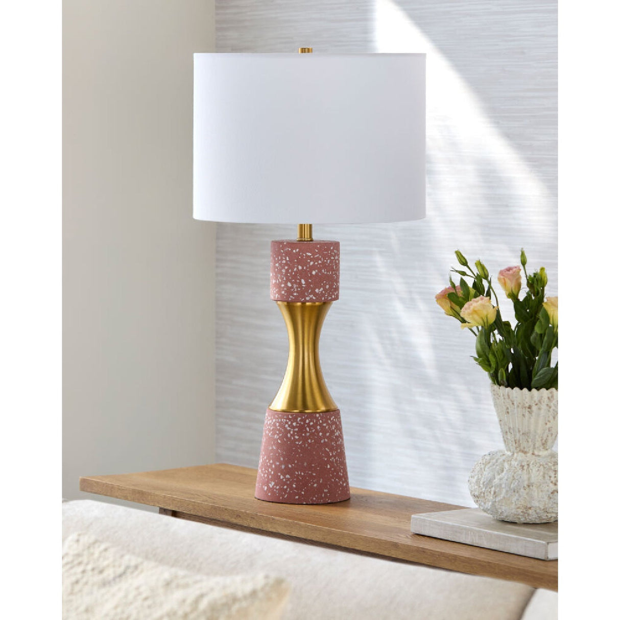 Modern European furniture - Terrazzo Finish Hourglass Table - www.oroa.comLamp