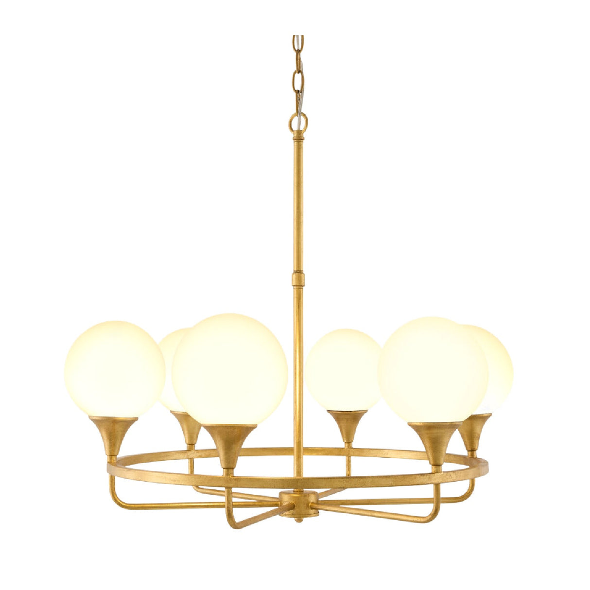 Modern European furniture - 6-Light White Glass Chandelier - www.oroa.com