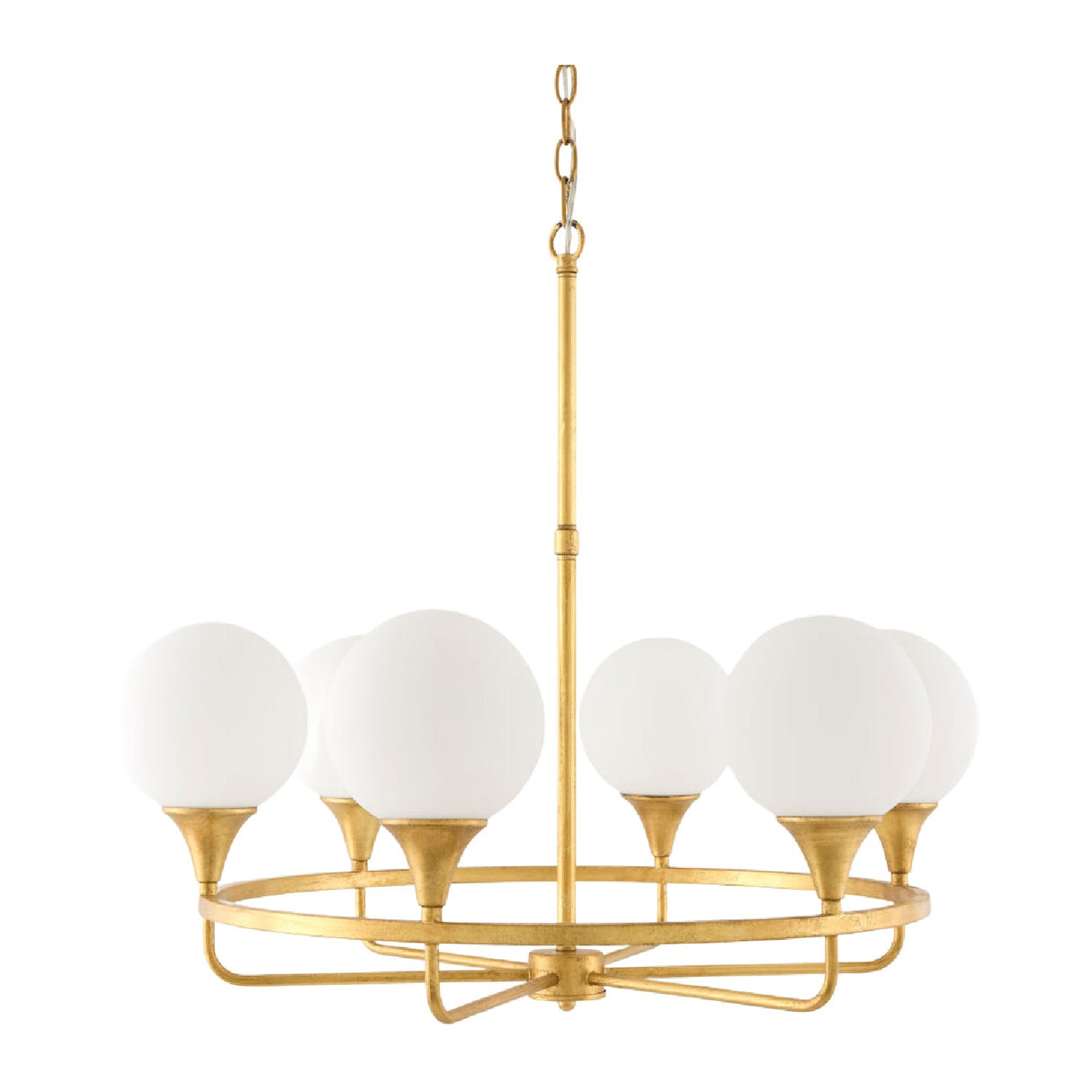 Modern European furniture - 6-Light White Glass Chandelier - www.oroa.com