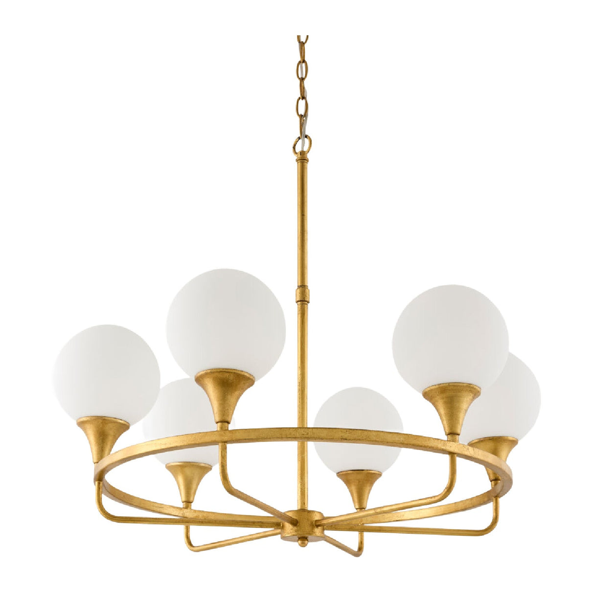 Modern European furniture - 6-Light White Glass Chandelier - www.oroa.com