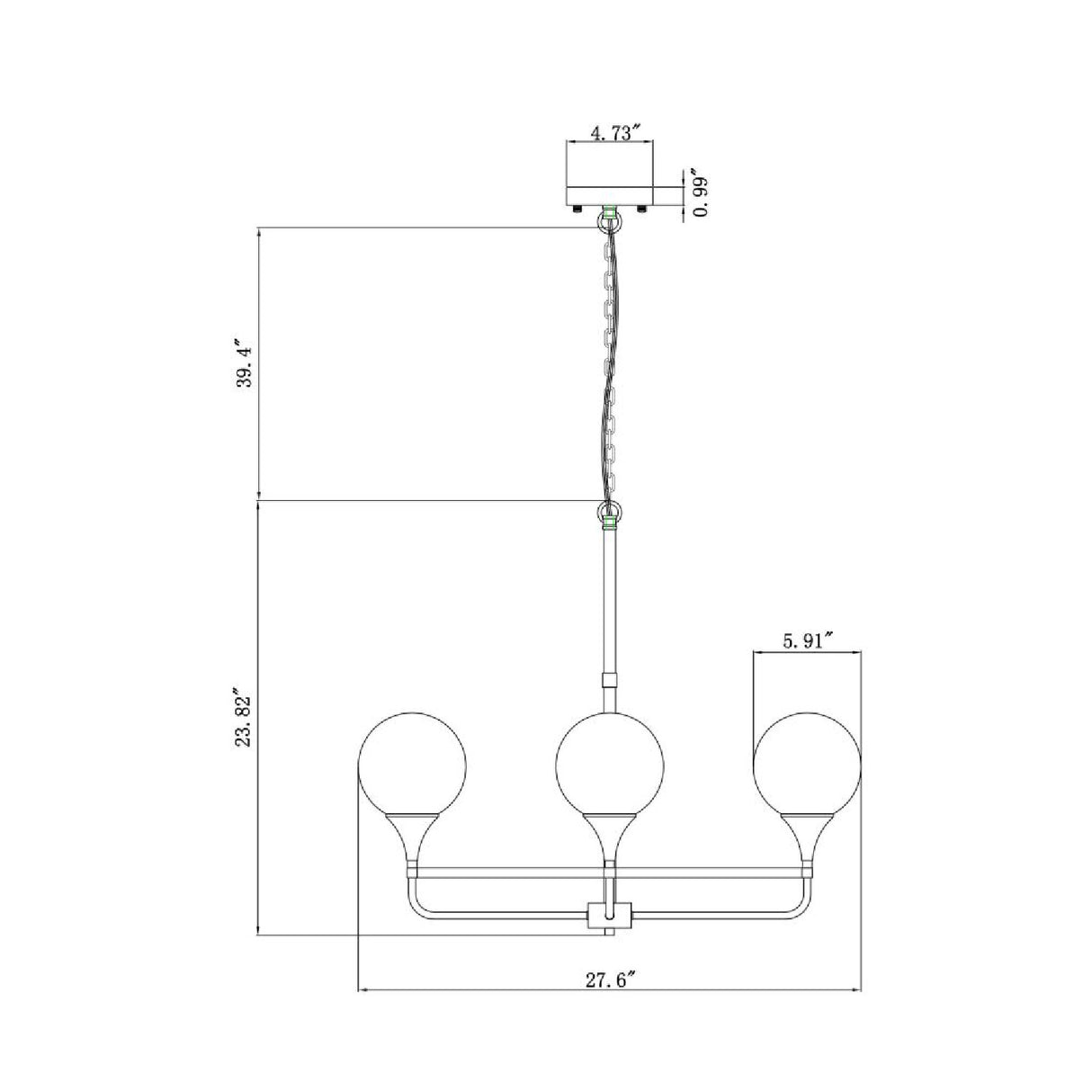 6-Light White Glass Chandelier | Oroa.com
