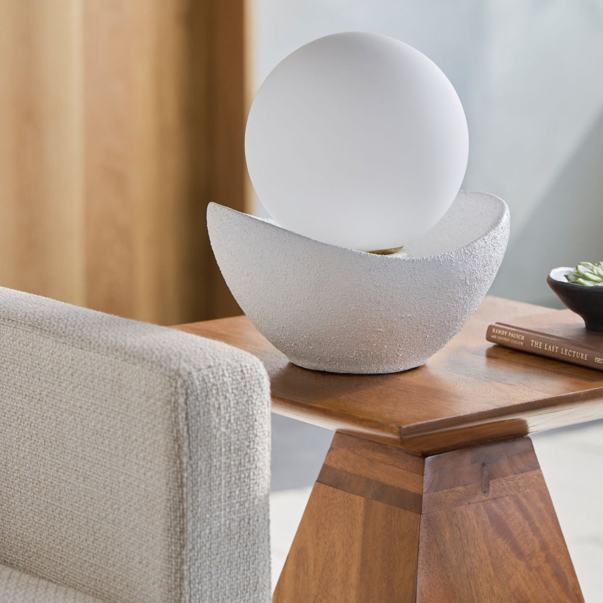Modern European furniture - Cement Bowl Accent Table Lamp - www.oroa.com