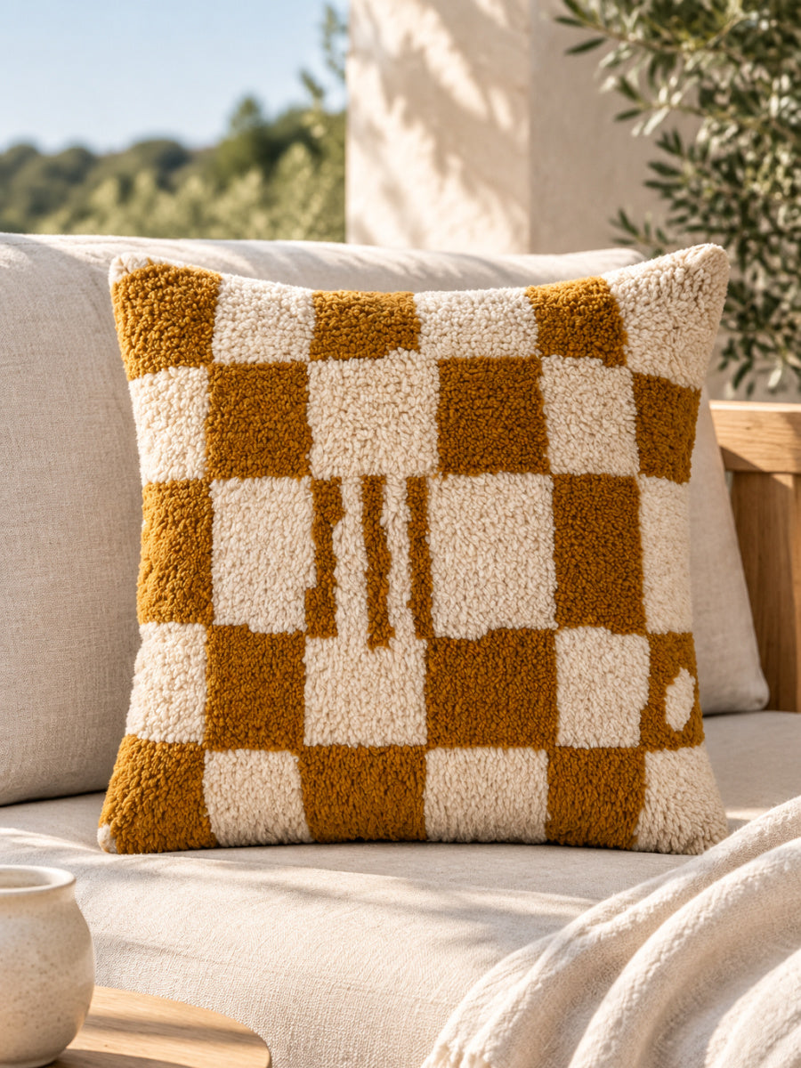 Hand-Knotted Wool Blend Down Insert Pillow | Kuda Home Balder