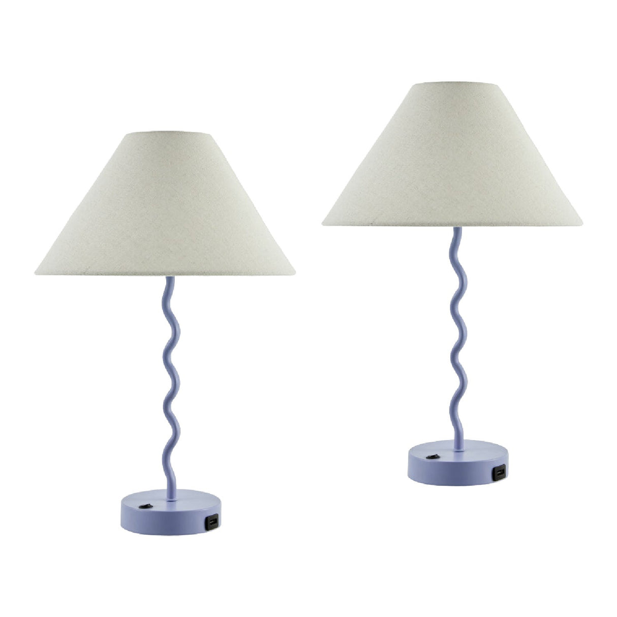 Modern European furniture - Wavy Iron Table Lamp Set (2) - www.oroa.com