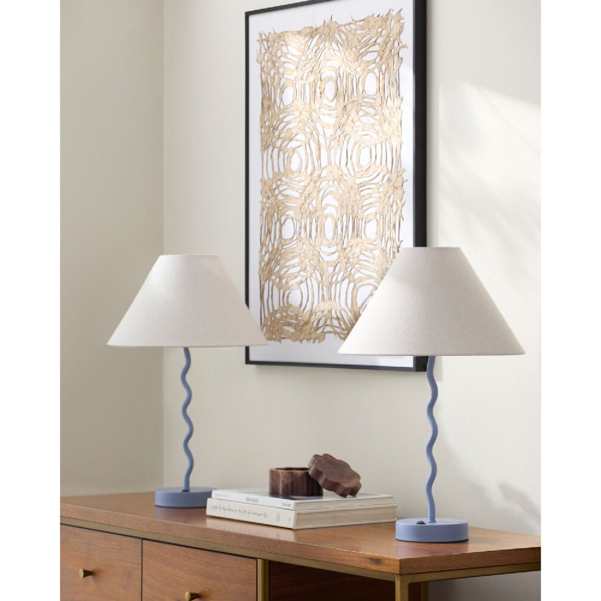 Modern European furniture - Wavy Iron Table Lamp Set (2) - www.oroa.com