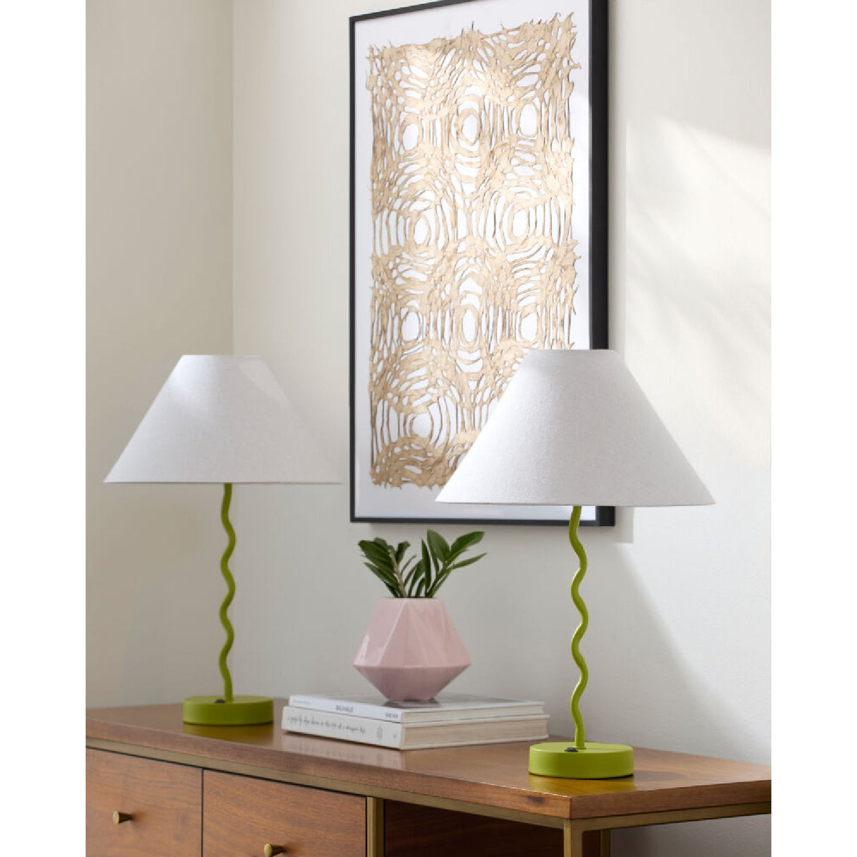 Modern European furniture - Wavy Iron Table Lamp Set (2) - www.oroa.com