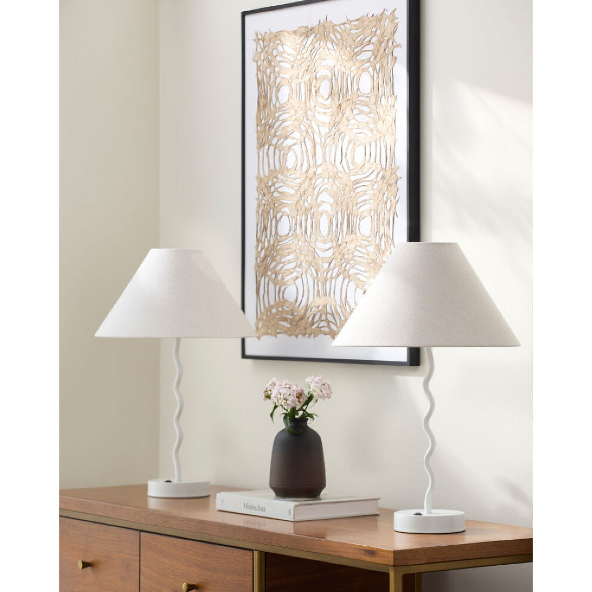 Modern European furniture - Wavy Iron Table Lamp Set (2) - www.oroa.com